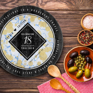 Elegant 18th Porcelain Wedding Anniversary Cutting Board