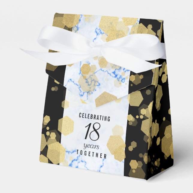 Elegant 18th Porcelain Wedding Anniversary Favour Box (Front Side)