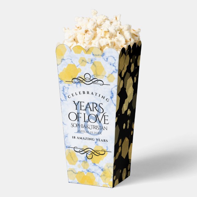 Elegant 18th Porcelain Wedding Anniversary Favour Box (Popped)