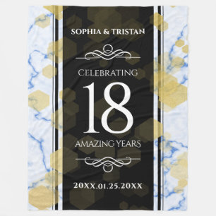 Elegant 18th Porcelain Wedding Anniversary Fleece Blanket