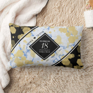 Elegant 18th Porcelain Wedding Anniversary Lumbar Cushion