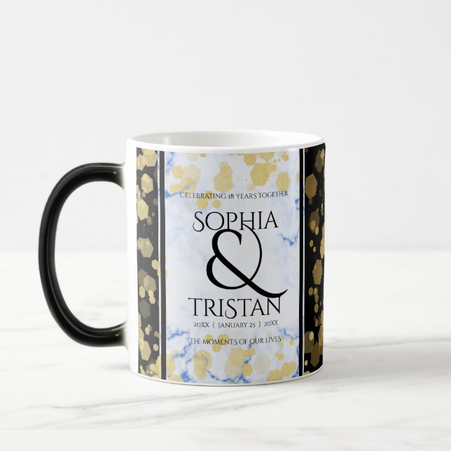 Elegant 18th Porcelain Wedding Anniversary Magic Mug (Left)