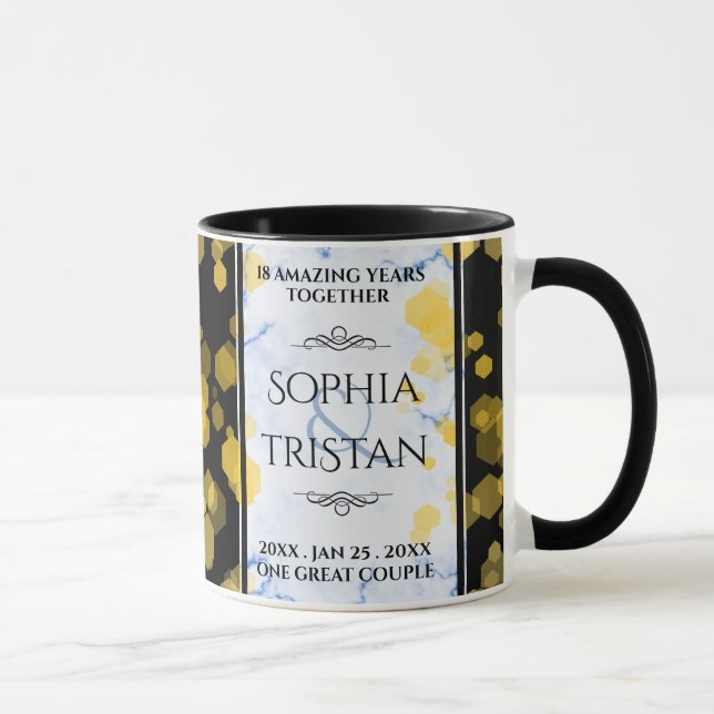 Elegant 18th Porcelain Wedding Anniversary Mug (Right)