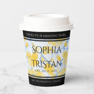 Elegant 18th Porcelain Wedding Anniversary Paper Cups