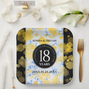 Elegant 18th Porcelain Wedding Anniversary Paper Plate