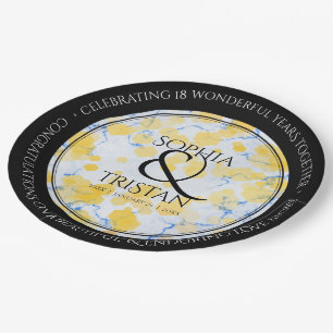 Elegant 18th Porcelain Wedding Anniversary Paper Plate