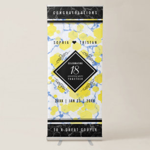 Elegant 18th Porcelain Wedding Anniversary Retractable Banner