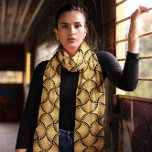 Elegant 1920s Gatsby Ogee Palms Gold Pattern Scarf<br><div class="desc">This scarf captures the opulence of the 1920s with its Gatsby-inspired ogee palm pattern in a luxurious gold hue. The design exudes elegance and sophistication, making it a stunning addition to any ensemble that requires a touch of vintage glamour. Whether worn to a fancy evening event or styled with daywear,...</div>