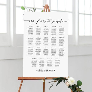 Elegant 19 Tables Favourite People Seating Chart
