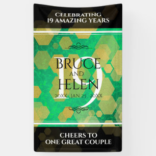 Elegant 19th Jade Wedding Anniversary Celebration Banner