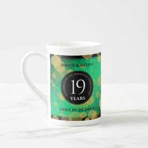 Elegant 19th Jade Wedding Anniversary Celebration Bone China Mug