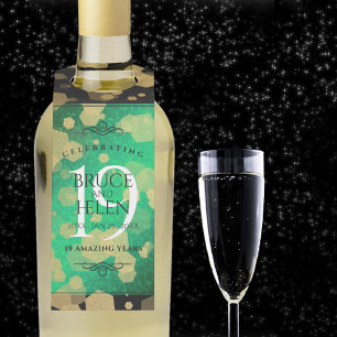 Elegant 19th Jade Wedding Anniversary Celebration Bottle Tag
