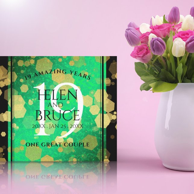 Elegant 19th Jade Wedding Anniversary Celebration Canvas Print (Creator Uploaded)