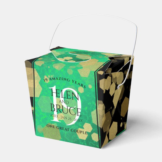 Elegant 19th Jade Wedding Anniversary Celebration Favour Box (Front Side)