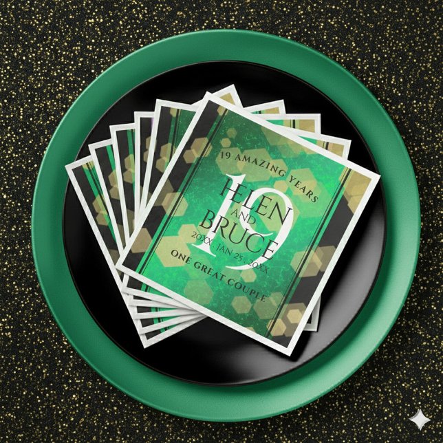 Elegant 19th Jade Wedding Anniversary Celebration Napkin (Elegant 19th Jade Wedding Anniversary Napkins Cover Photo)