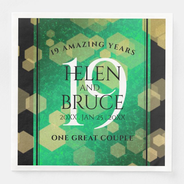 Elegant 19th Jade Wedding Anniversary Celebration Napkin (Front)