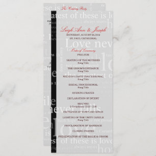 Elegant 1 Corinthians 13 Wedding Program Invitation