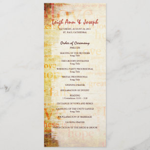 Elegant 1 Corinthians 13 Wedding Program Programme