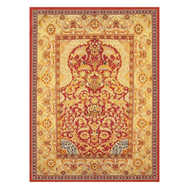 Elegant 1-Person Muslim Prayer Rug 52"x70" Tablecloth (Front)