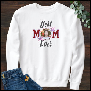 Elegant 1 Photo Child’s Name Best Mom Ever Sweatshirt