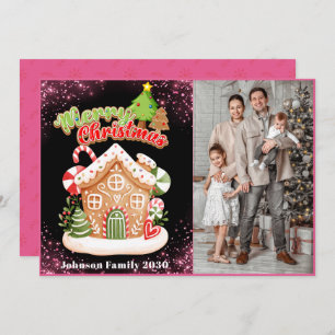 Elegant 1 Photo Modern Merry Christmas Dear Santa  Holiday Card