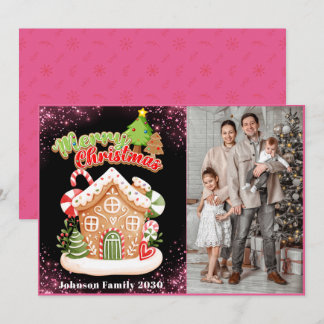 Elegant 1 Photo Modern Merry Christmas Dear Santa Holiday Card