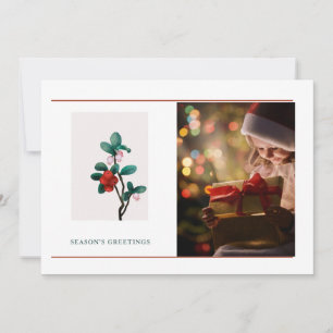 Elegant 1 Photo Season's Greetings Christmas 
