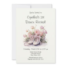 Elegant 1st Ballet Dance Recital Invitation
