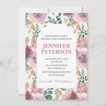 Elegant 1st birthday invitations Floral Boho