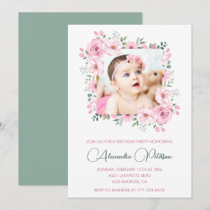 Elegant 1st birthday invitations Photo Boho
