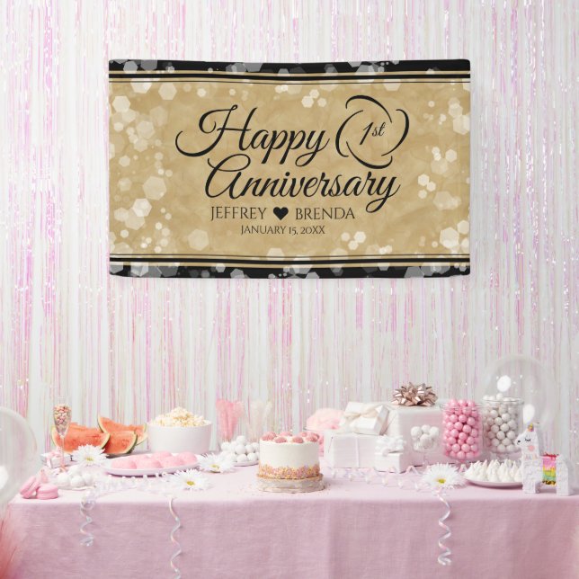Elegant 1st Paper Wedding Anniversary Celebration Banner (Party)