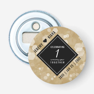 Elegant 1st Paper Wedding Anniversary Celebration Bottle Opener