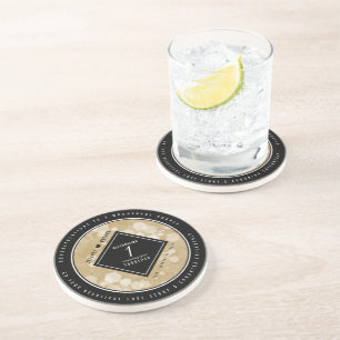 Elegant 1st Paper Wedding Anniversary Celebration Coaster