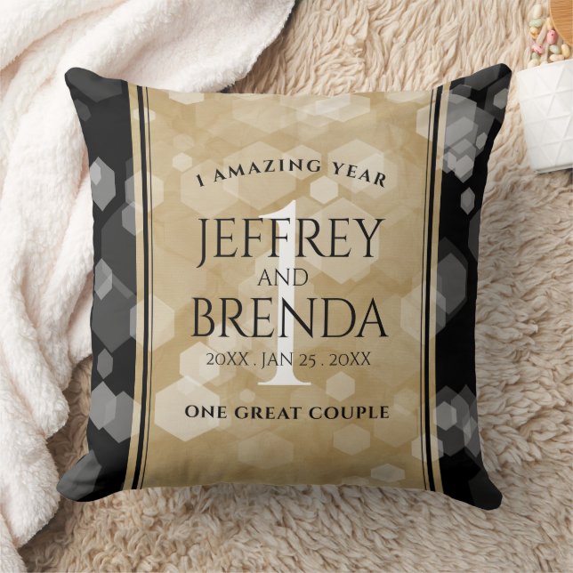 Elegant 1st Paper Wedding Anniversary Celebration Cushion (Blanket)