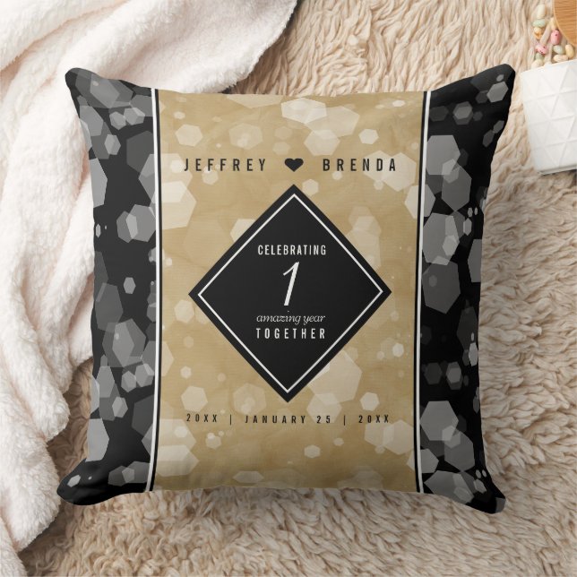 Elegant 1st Paper Wedding Anniversary Celebration Cushion (Blanket)