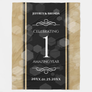 Elegant 1st Paper Wedding Anniversary Celebration Fleece Blanket
