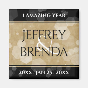 Elegant 1st Paper Wedding Anniversary Celebration Magnet