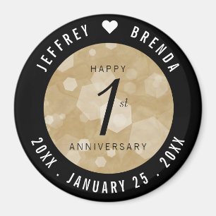 Elegant 1st Paper Wedding Anniversary Celebration Magnet