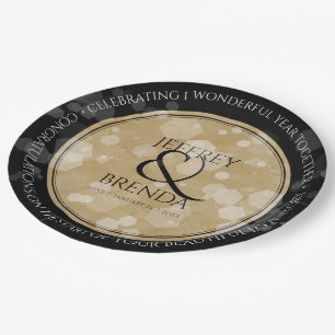 Elegant 1st Paper Wedding Anniversary Celebration Plate