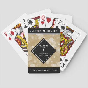 Elegant 1st Paper Wedding Anniversary Celebration Playing Cards