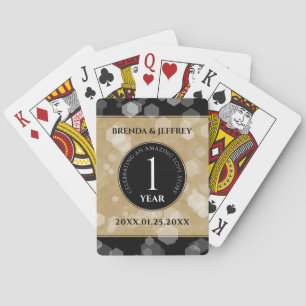 Elegant 1st Paper Wedding Anniversary Celebration Playing Cards