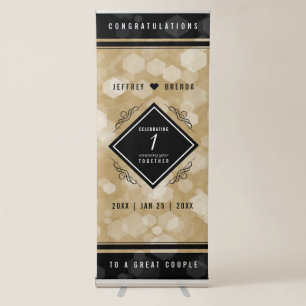 Elegant 1st Paper Wedding Anniversary Celebration  Retractable Banner