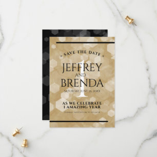 Elegant 1st Paper Wedding Anniversary Celebration Save The Date