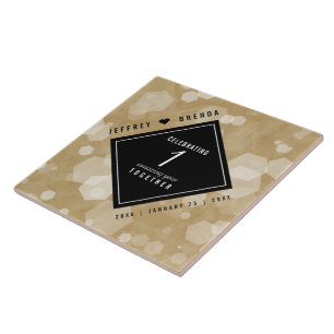 Elegant 1st Paper Wedding Anniversary Celebration Tile