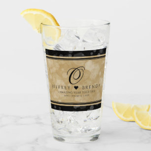 Elegant 1st Paper Wedding Anniversary Glass