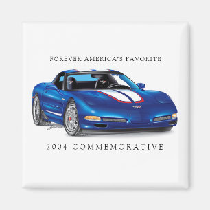 Elegant 2004 Commemorative Vette Illustration Magnet