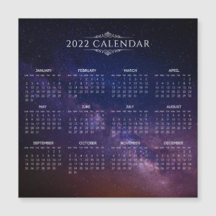 Elegant 2022 Calendar on Milky Way Magnetic Card
