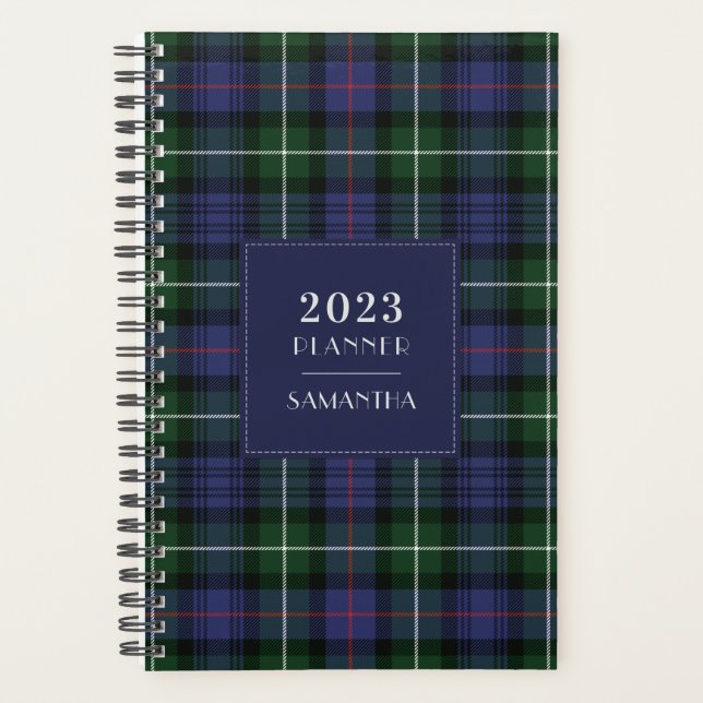 Elegant 2025 Plaid Tartan Clan MacKenzie Rustic Planner (Front)