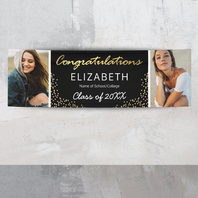 Elegant 2025 Two Graduation Photo Banner (Creator Uploaded)