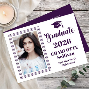 Elegant 2026 Graduate Graduation Portrait Photo Announcement